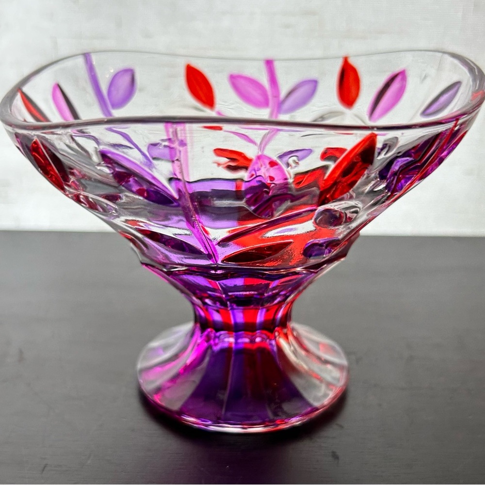 CC Zecchin Style Murano Glass Dish, Tree of Life / Flower vine design.
